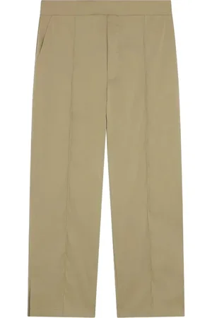 SEMICOUTURE Spodnie, Kobieta, Zielony, XS, Spodnie z popeliny z przeszyciem