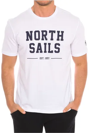 North Sails Koszulki, Mężczyzna, Biały, 2XL, Bawełna, T-shirt z krótkim rękawem i ściągaczem