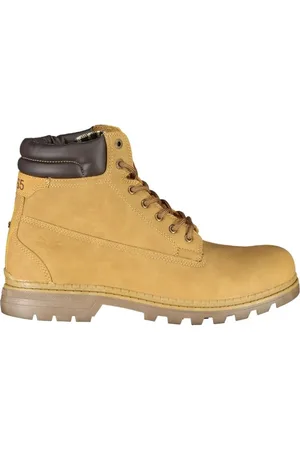 Carrera Buty, Mężczyzna, Żółty, 45 EU, Poliester, Żółte Buty na Sznurowadła z Kontrastującymi Szczegółami