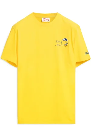 MC2 SAINT BARTH Koszulki, Mężczyzna, Żółty, M, Abstrakcyjny T-shirt Son of a Beach