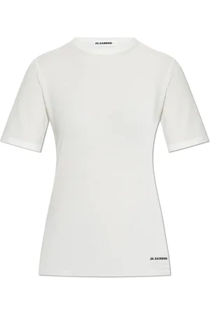 Jil Sander Koszulki, Kobieta, Biały, M, Bawełna, T-shirt z logo