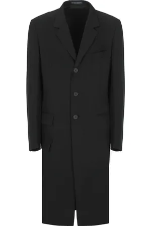 YOHJI YAMAMOTO Płaszcze, Mężczyzna, Czarny, L, Czarne Płaszcze dla Mężczyzn