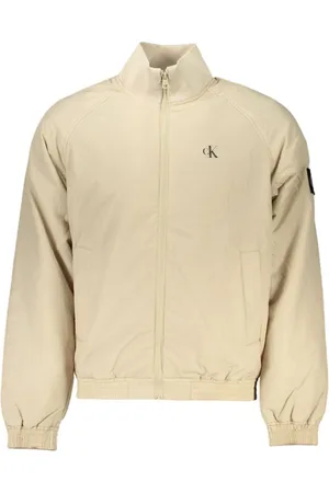 Calvin Klein Kurtki, Mężczyzna, Beżowy, XL, Nylon, Elegancka Beżowa Kurtka Projektanta