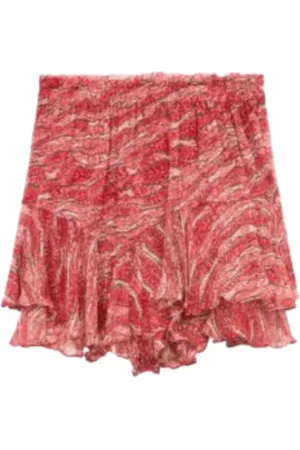 Isabel Marant Spódnice, Kobieta, Czerwony, XS, Szyfon, Wzorzyste Letnie Szorty z Musseliny