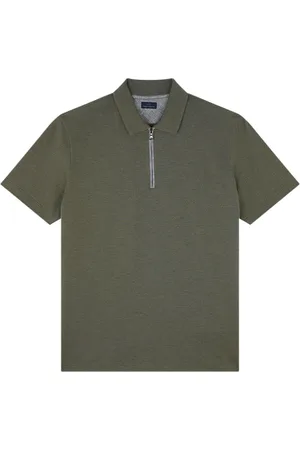 Paul & Shark Koszulki, Mężczyzna, Zielony, 2XL, Pikowany polo z bawełny z zamkiem i lnem