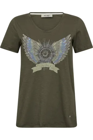 Mos Mosh Koszulki, Kobieta, Zielony, S, Bawełna, T-shirt z motywem żółwia morskiego