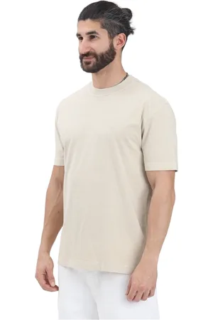 Calvin Klein Koszulki, Mężczyzna, Beżowy, XL, Beżowy T-shirt z logo CK