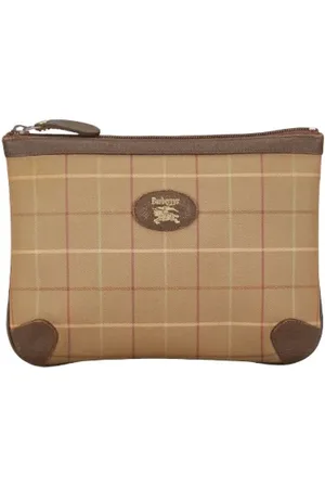 Burberry Pre-owned, Kobieta, Beżowy, ONE SIZE, Skóra, Pre-owned Canvas pouches