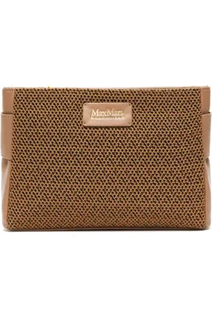Max Mara Torebki, Kobieta, brązowy, ONE SIZE, Poliester, Brązowa Płaska Kopertówka Model Tiro