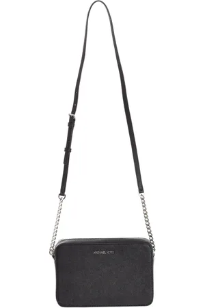Michael Kors Torebki, Kobieta, Czarny, ONE SIZE, Skóra, Prostokątna Torba na Ramię z Łańcuchem i Skórą