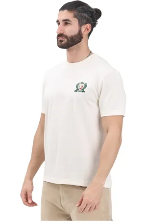 Lacoste Koszulki, Mężczyzna, Beżowy, 2XL, Beżowy T-shirt z krótkim rękawem French Made