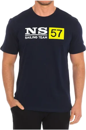 North Sails Koszulki, Mężczyzna, Niebieski, M, Bawełna, T-shirt z krótkim rękawem i nadrukiem marki