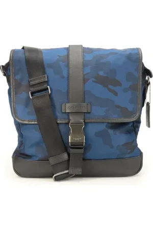 Coach Pre-owned, Mężczyzna, Niebieski, ONE SIZE, Skóra, Pre-owned Canvas shoulder-bags