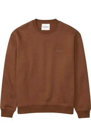 Closed Bluzy, Mężczyzna, brązowy, S, Bluza z okrągłym dekoltem i luźnym krojem z wytłoczonym logo po bokach