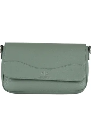 Armani Exchange Torebki, Kobieta, Zielony, ONE SIZE, Elegancka Torba na Ramię z Klapką