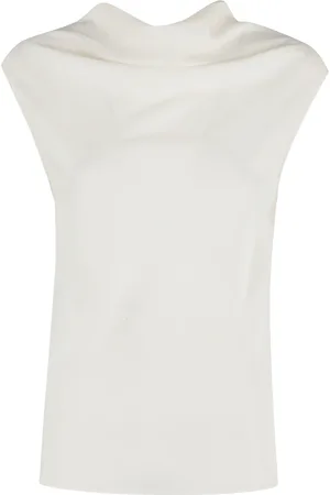 Serafini Koszulki, Kobieta, Biały, M, Bawełna, Stylowy Top Bez Rękawów