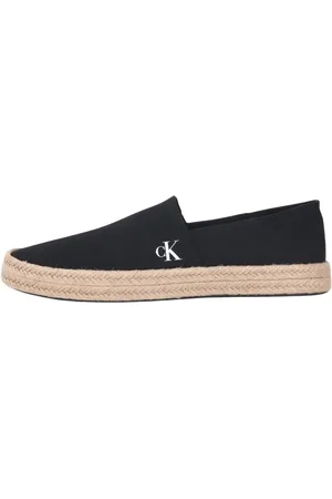 Calvin Klein Buty, Mężczyzna, Czarny, 42 EU, Czarne Espadryle z Kanwy dla Mężczyzn