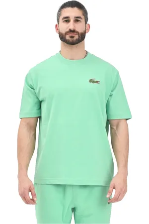 Lacoste Koszulki, Mężczyzna, Zielony, L, Zielony T-shirt Loose Fit Duży Krokodyl