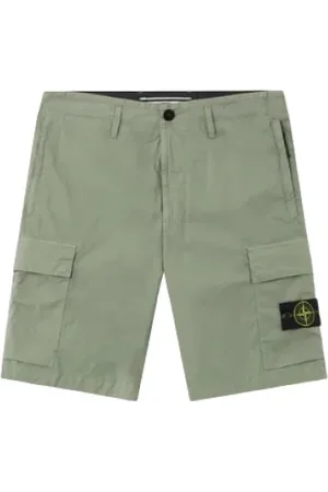 Stone Island Szorty, Mężczyzna, Zielony, W32, Bawełna, Sage Cargo Bermuda Shorts