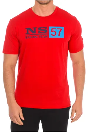 North Sails Koszulki, Mężczyzna, Czerwony, L, Bawełna, T-shirt z krótkim rękawem i ściągaczem
