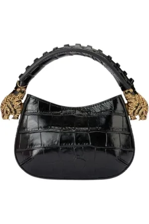 Roberto Cavalli Torebki, Kobieta, Czarny, ONE SIZE, Torebka Hobo z Głowami Tygrysa