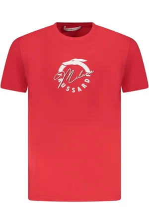 Trussardi Koszulki, Mężczyzna, Czerwony, XL, Czerwony Bawełniany T-shirt Męski