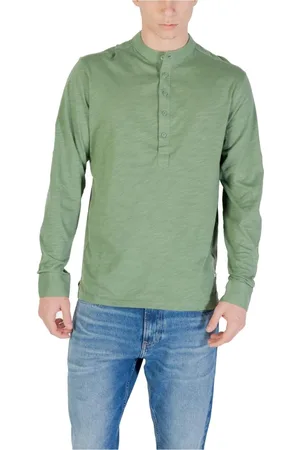 GIANNI LUPO Koszulki, Mężczyzna, Zielony, 3XL, Zielony Sweter z kołnierzem mandarynką
