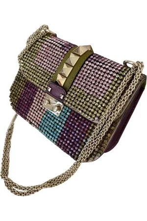 VALENTINO Pre-owned, Kobieta, Wielobarwność, ONE SIZE, Len, Pre-owned Plastic shoulder-bags
