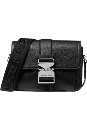 Michael Kors Torebki, Mężczyzna, Czarny, ONE SIZE, Skóra, Torebka na ramię Hudson Hammered ze skóry