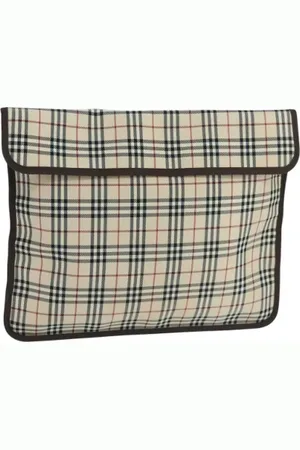 Burberry Pre-owned, Kobieta, Beżowy, ONE SIZE, Pre-owned Canvas clutches