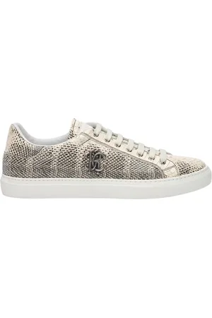 Roberto Cavalli Buty, Mężczyzna, Beżowy, 45 EU, Trampki z nadrukiem Cobry