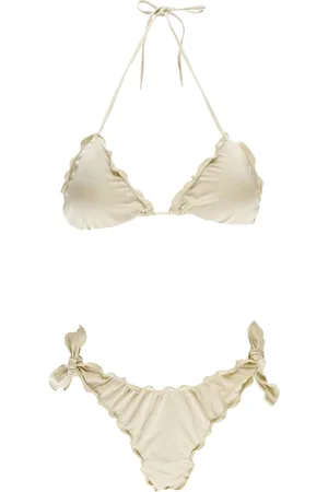 MC2 SAINT BARTH Stroje kąpielowe, Kobieta, Żółty, L, Złote Morskie Ubrania Bikini Top Trójkąt