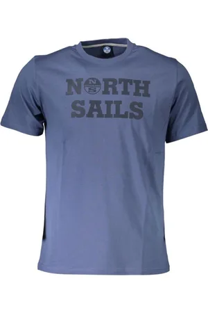 North Sails Koszulki, Mężczyzna, Niebieski, L, Niebieski Bawełniany T-shirt Męski