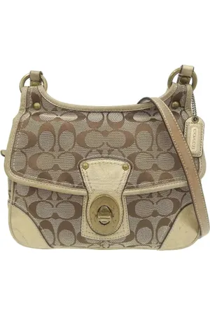 Coach Pre-owned, Kobieta, Beżowy, ONE SIZE, Pre-owned Canvas crossbody-bags