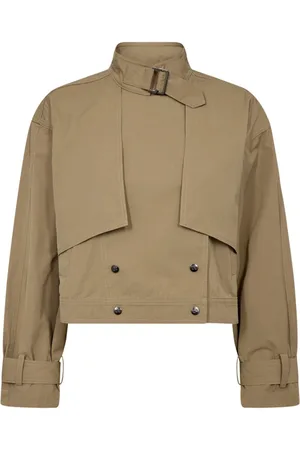 Co`Couture Kurtki, Kobieta, brązowy, S, Bawełna, Stylowa Khaki Trenchjacka