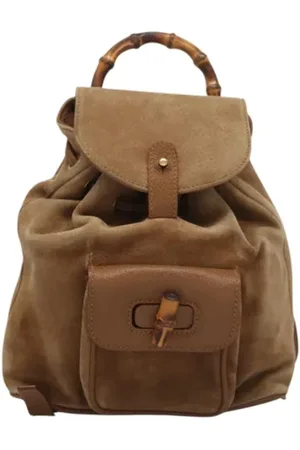 Gucci Pre-owned, Kobieta, Beżowy, ONE SIZE, Skóra, Pre-owned Leather backpacks