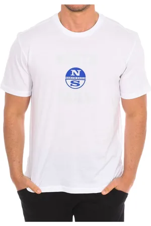 North Sails Koszulki, Mężczyzna, Biały, XL, Bawełna, T-shirt z krótkim rękawem i ściągaczem