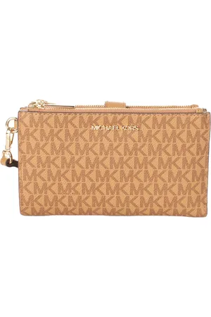 Michael Kors Akcesoria, Kobieta, brązowy, ONE SIZE, Ikoniczny Portfel z Nadrukiem Loga i Paskiem na Rękę