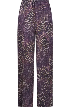 DRIES VAN NOTEN Spodnie, Kobieta, Wielobarwność, M, Spodnie Casual z Prostą Nogawką i Troczkiem
