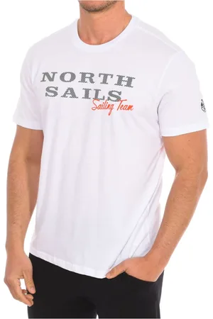North Sails Koszulki, Mężczyzna, Biały, L, Bawełna, T-shirt z krótkim rękawem i ściągaczem