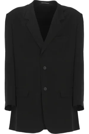YOHJI YAMAMOTO Kurtki, Mężczyzna, Czarny, S, Czarna klasyczna marynarka męska z klapą