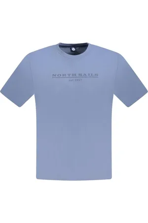 North Sails Koszulki, Mężczyzna, Niebieski, XL, Niebieski Bawełniany T-shirt z okrągłym dekoltem
