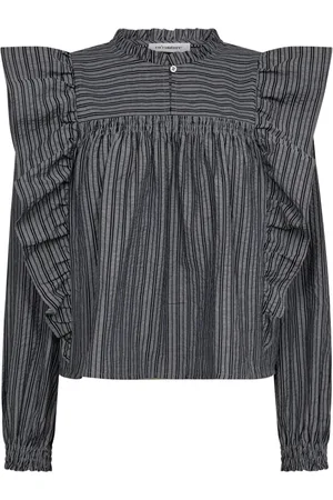 Co`Couture Bluzki, Kobieta, Czarny, XL, Bawełna, Bluzka z falbanami