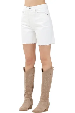Calvin Klein Szorty, Kobieta, Biały, W27, Białe Szorty Jeansyowe Klasyczne Zestawione Brzegi
