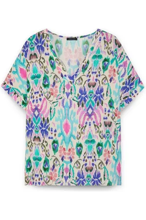 Fiorella rubino Bluzki, Kobieta, Wielobarwność, 7XL, Bluzka z nadrukiem