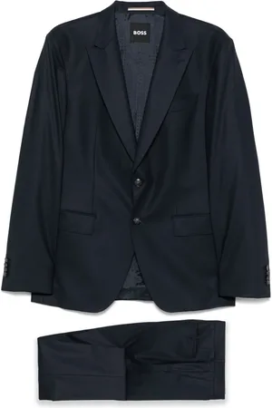 HUGO BOSS Garnitury, Mężczyzna, Niebieski, 4XL, Obcisły Garniturowy Wełniany