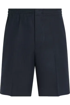 Ermenegildo Zegna Szorty, Mężczyzna, Niebieski, L, Szorty lniane z kieszeniami