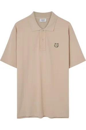 Maison Kitsuné Koszulki, Mężczyzna, brązowy, M, Polo z odważnym lisem T-shirty i Polosy