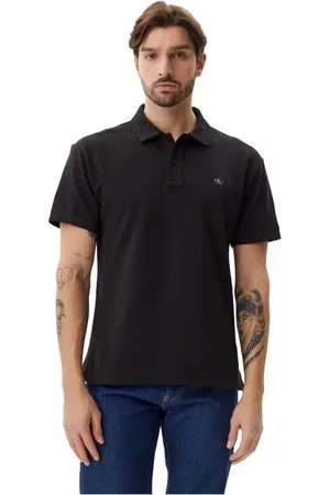 Calvin Klein Koszulki, Mężczyzna, Czarny, S, Bawełna, Polo z krótkim rękawem