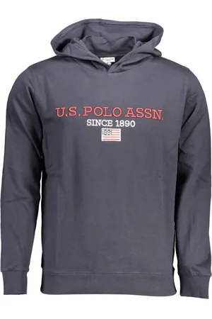 U.S. Polo Assn. Bluzy, Mężczyzna, Niebieski, 3XL, Bluza z Kapturem Kontrastowy Logo